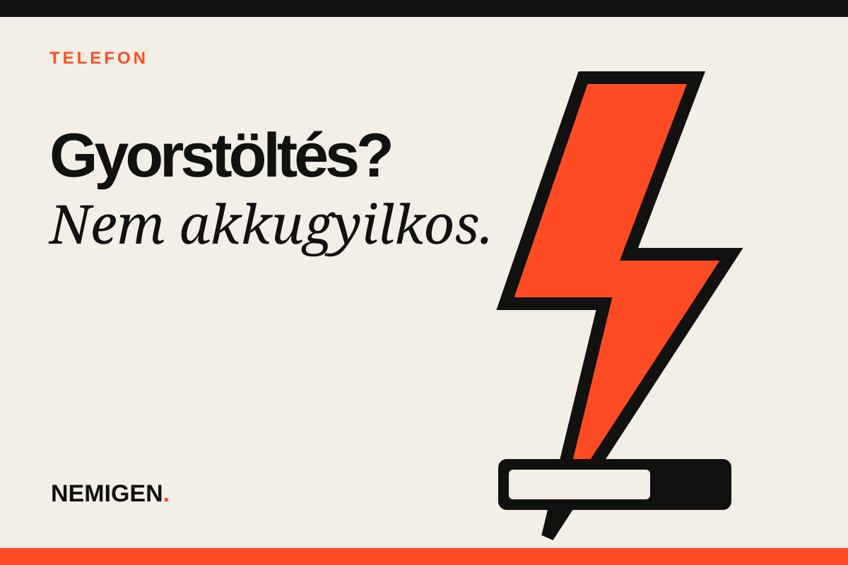 Villám és akkumulátor stilizált grafikán a gyorstöltés témájához.