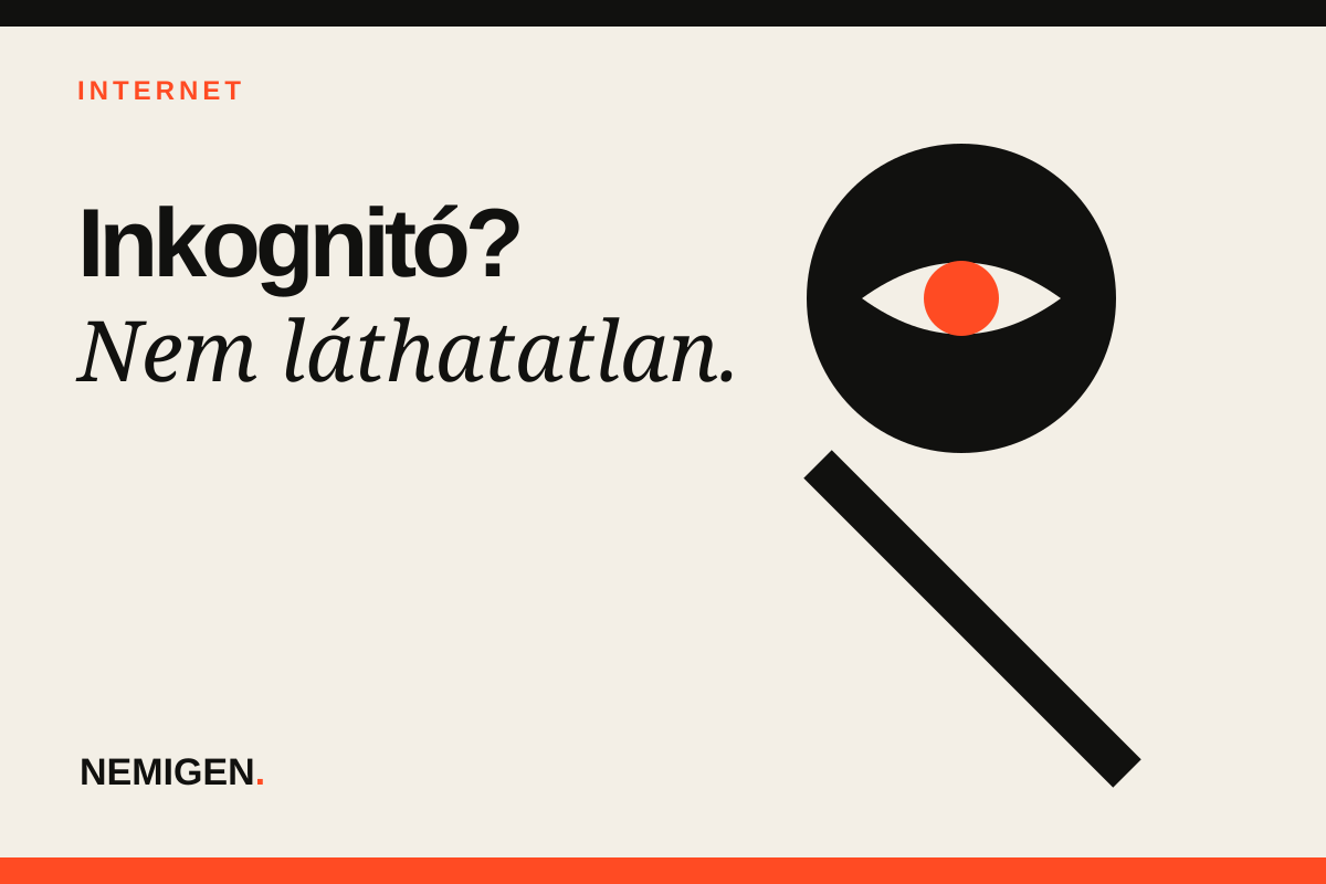 Stilizált inkognitó szem ikon a Nemigen magazin grafikáján.